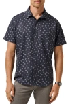 Travismathew Grey Wind Short Sleeve Button-up Shirt In Blue