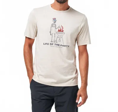 Travismathew Grill And Thrill Short Sleeve Tee In Italian Sand In White