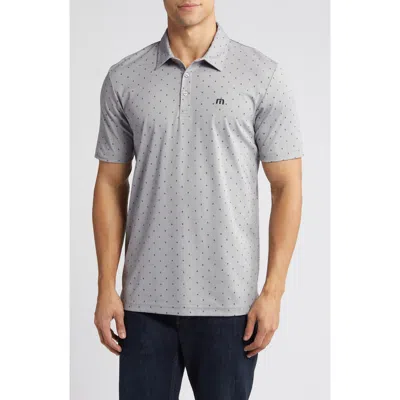 Travismathew Handsome Town 2.0 Diamond Dot Polo In Heather Medium Grey