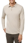 Travismathew Handsome Town Long Sleeve Polo In Nude