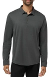 Travismathew Handsome Town Long Sleeve Polo In Black