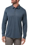 Travismathew Handsome Town Long Sleeve Polo In Blue