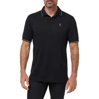 Travismathew Happier Hour Tipped Cotton Polo In Black