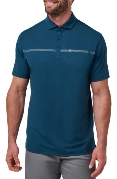 Travismathew Heater Pro Chest Stripe Polo In Gray