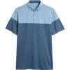 Travismathew Heater Pro Colorblock Performance Golf Polo In Dark Teal