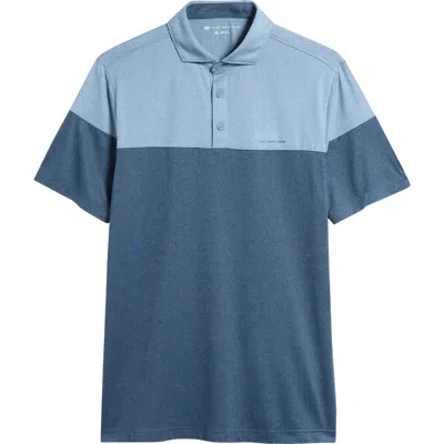 Travismathew Heater Pro Colorblock Performance Golf Polo In Dark Teal