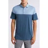 Travismathew Heater Pro Colorblock Performance Golf Polo In Dark Teal