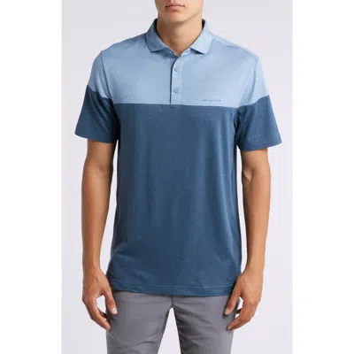 Travismathew Heater Pro Colorblock Performance Golf Polo In Blue