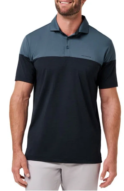 Travismathew Heater Pro Colorblock Performance Polo In Blue