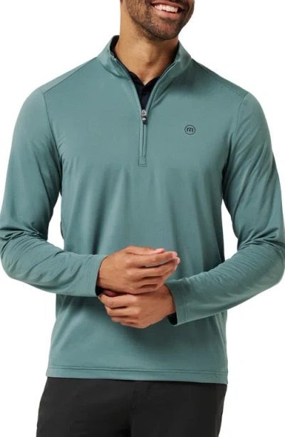 Travismathew Heater Pro Quarter Zip Pullover In Green