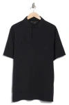 Travismathew Heater Pro Stretch Knit Polo In Black