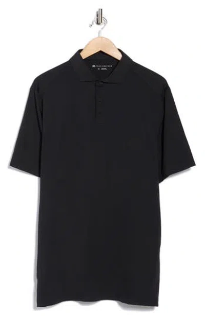 Travismathew Heater Pro Stretch Knit Polo In Black