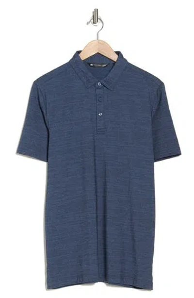 Travismathew Heather Tour Polo In Vintage Indigo/black