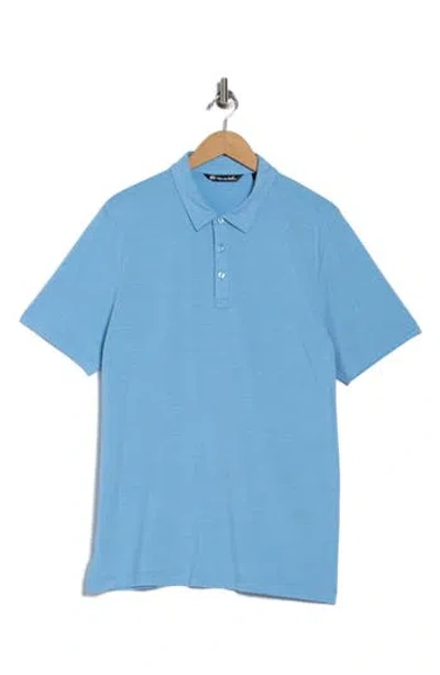 Travismathew Heathered Polo In Blue