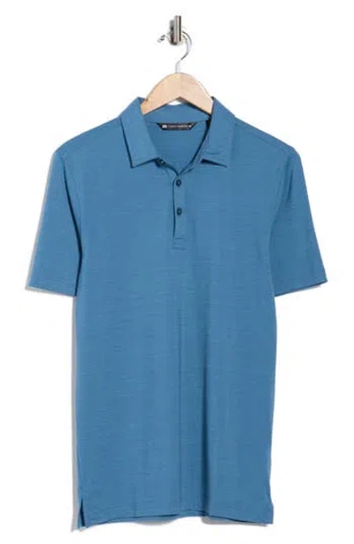 Travismathew Heathered Polo In Blue