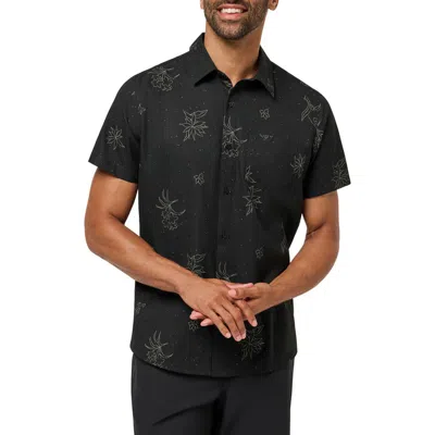 Travismathew Holding Co Performance Print Shirt In Black