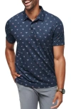 Travismathew Home Break Geo Print Piqué Polo In Total Eclipse