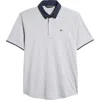 Travismathew Home Game Cotton Blend Polo In Heather Light Grey