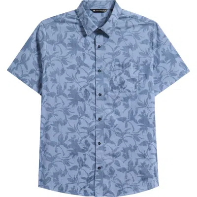 Travismathew Island Ambush Short Sleeve Button-up Shirt In Blue