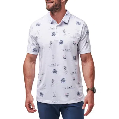 Travismathew Around The Island Tropical Print Polo In White