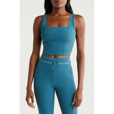 Travismathew It's A Date Crop Tank In Heather Legion Blue