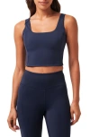 Travismathew Jetset Mindset 2.0 Piped Crop Tank In Navy Blazer
