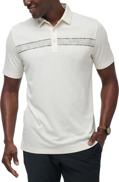 Travismathew Kayak Cruise Chest Stripe Polo In Vanilla Ice