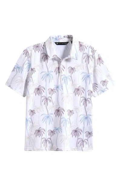 Travismathew Kids' Featherweight Palm Print Polo In White