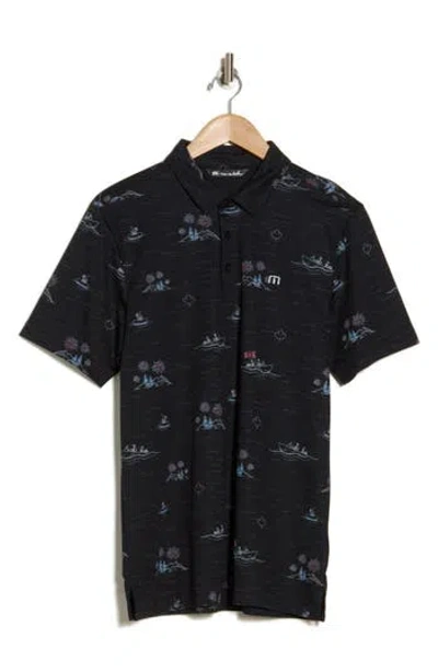 Travismathew Lake Break Cotton Blend Polo In Black