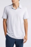Travismathew Late At Night Heathered Polo In Heather Light Grey