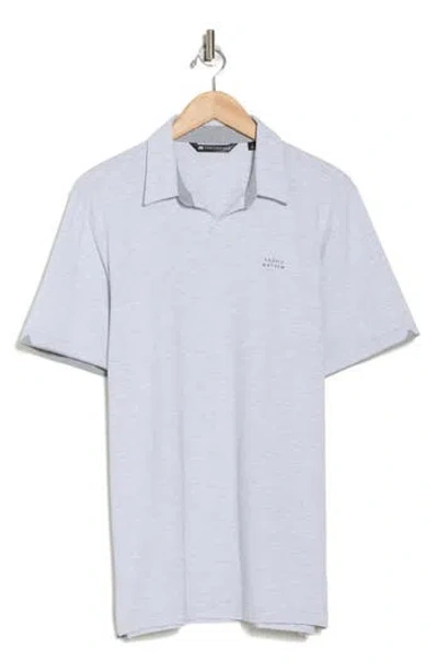 Travismathew Late At Night Stretch Knit Polo In Heather Light Grey