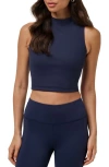 Travismathew Limitless Mock Neck Crop Tank In Blue