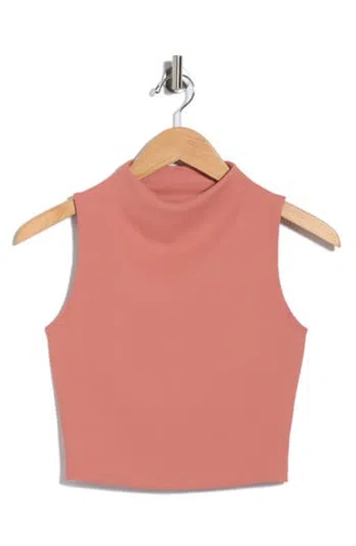 Travismathew Limitless Mock Neck Crop Tank In Brick Dust