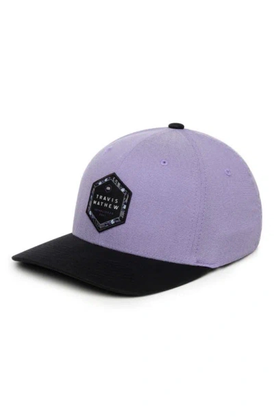 Travismathew Logo Patch Fitted Baseball Cap In Purple
