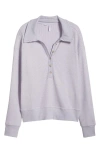 Travismathew Long Weekend Henley Sweatshirt In Heather Iris
