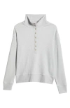 Travismathew Long Weekend Henley Sweatshirt In Heather Light Grey