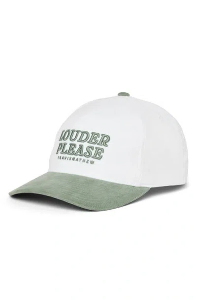 Travismathew Louder Please Snapback Baseball Cap In White