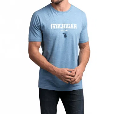 Travismathew Mackinac Short Sleeve Tee In Heather Blue