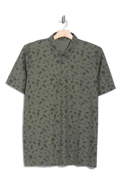 Travismathew Magma Melt No Logo Knit Polo In Green
