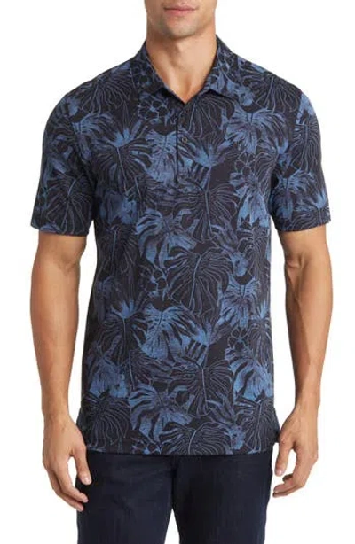 Travismathew Mainlanders Floral Piqué Polo In Black