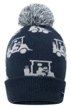Travismathew Mapes Pompom Beanie In Total Eclipse
