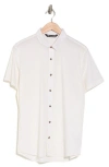 Travismathew Marshal Short Sleeve Button-up Shirt In Heather Gardenia