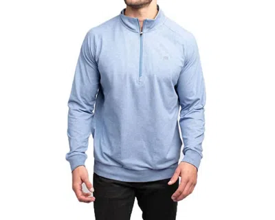 Travismathew Men's Zachary 1/2 Zip Pullover In Heather Light Blue In Multi