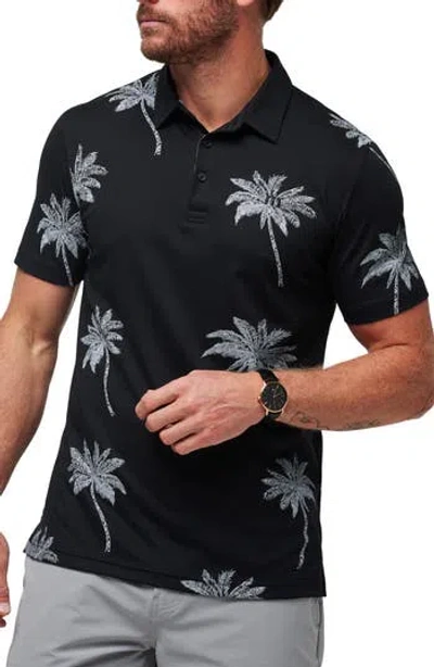 Travismathew Mesic Palm Tree Polo In Black