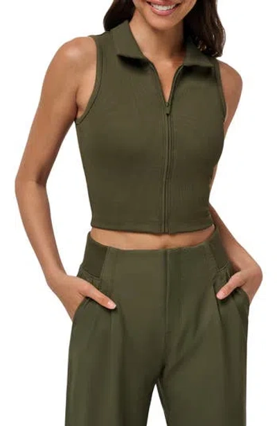 Travismathew Midline Zip Polo Tank In Grape Leaf