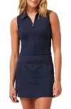 Travismathew Midline Zip Polo Tank In Navy Blazer
