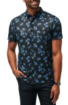 Travismathew Mist On The Lake Short Sleeve Button-up Shirt In Black