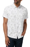 Travismathew Mist On The Lake Short Sleeve Button-up Shirt In Blue