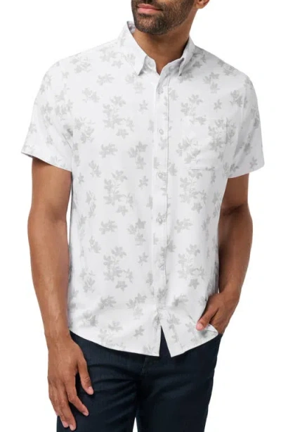 Travismathew Mist On The Lake Short Sleeve Button-up Shirt In Blue