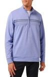Travismathew Moonlighter Half Zip Pullover In Heather Violet Storm